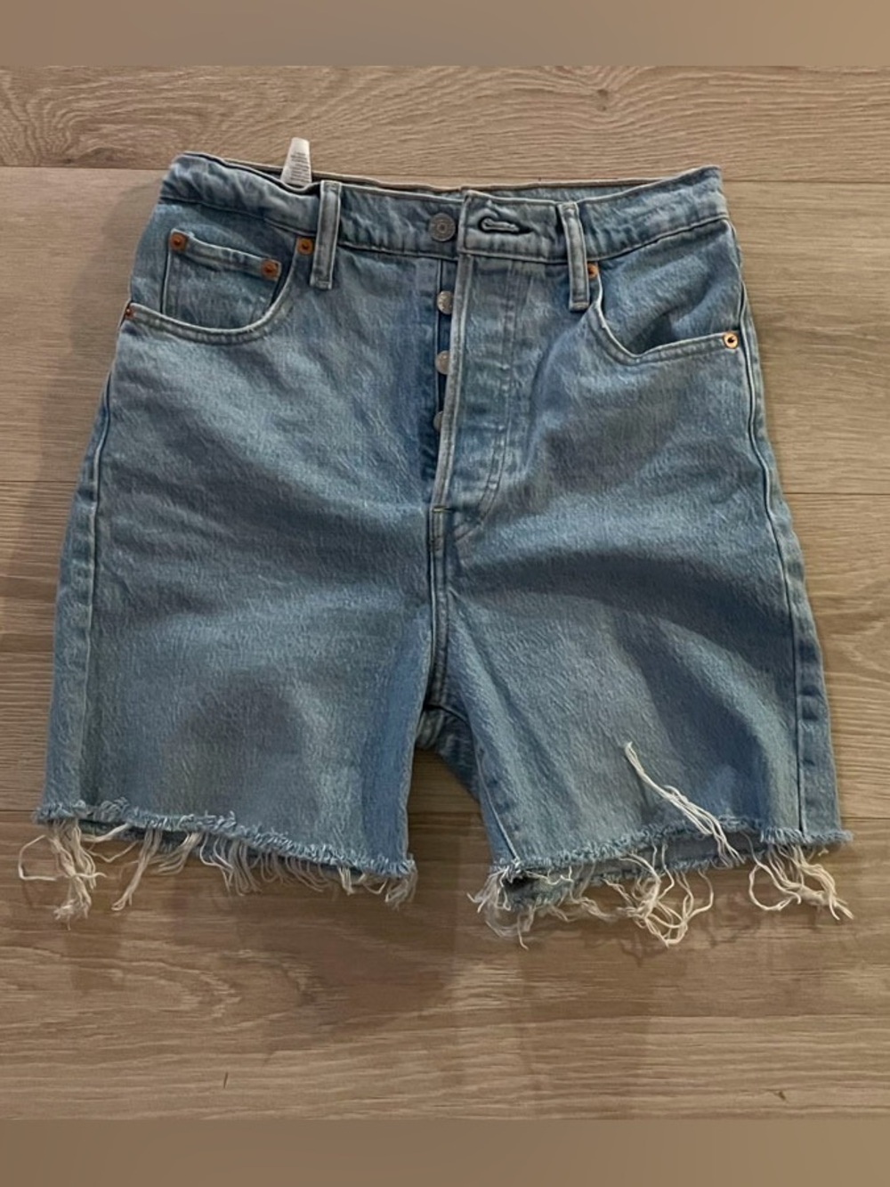 Levi's Light Blue High Waist Denim Shorts
